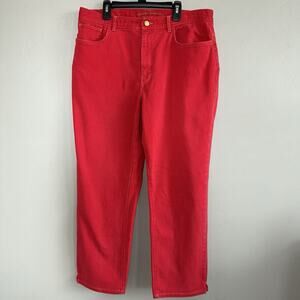 Lauren Jeans Co Ralph Lauren Red Jeans Sz 14 Vtg 90s Retro Straight Leg Mid Rise
